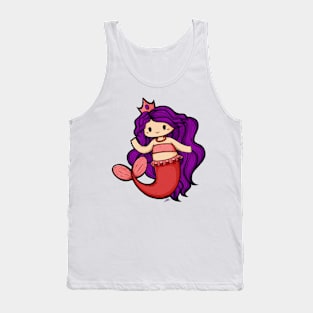 Cute Mermaid Illustration Tank Top